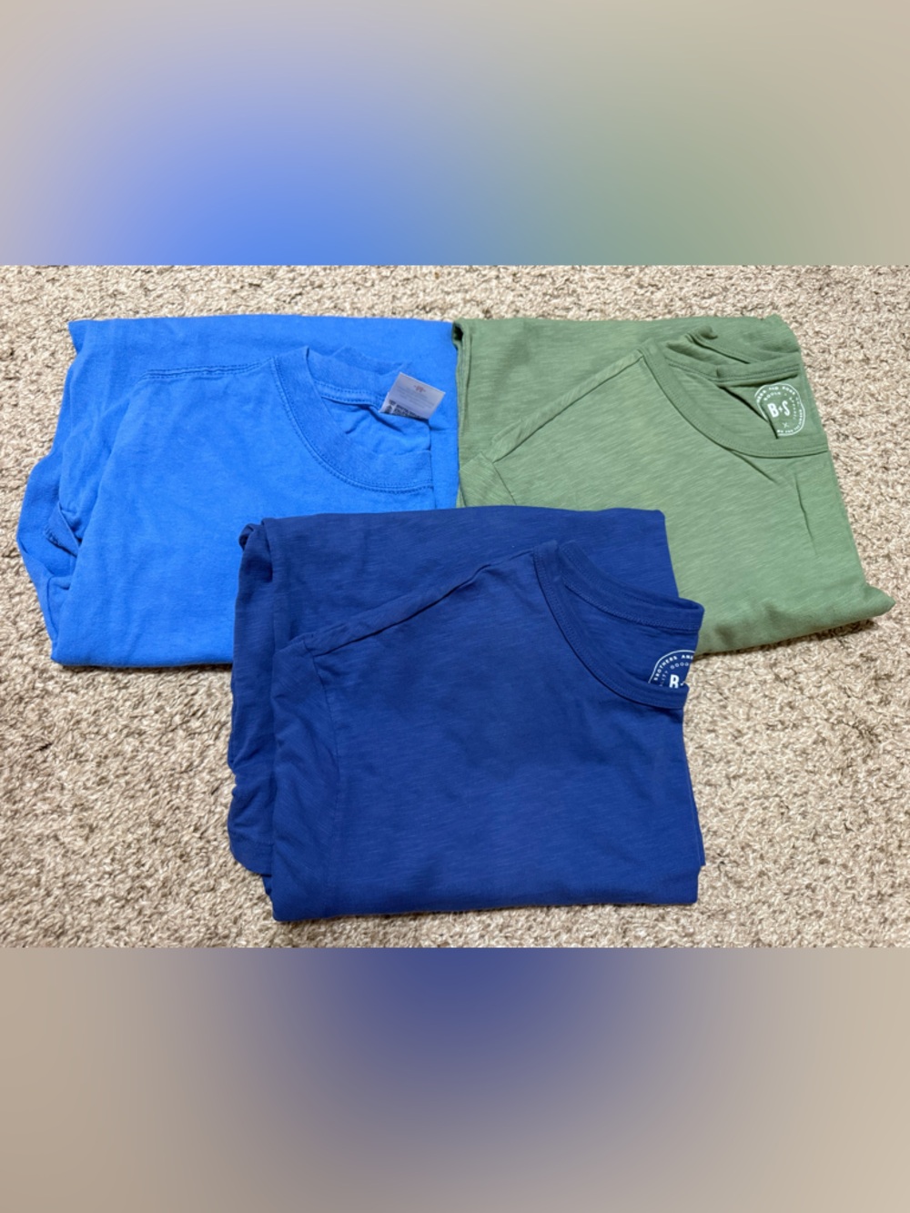 Men’s Solid T-Shirts - Blue, Navy & Green